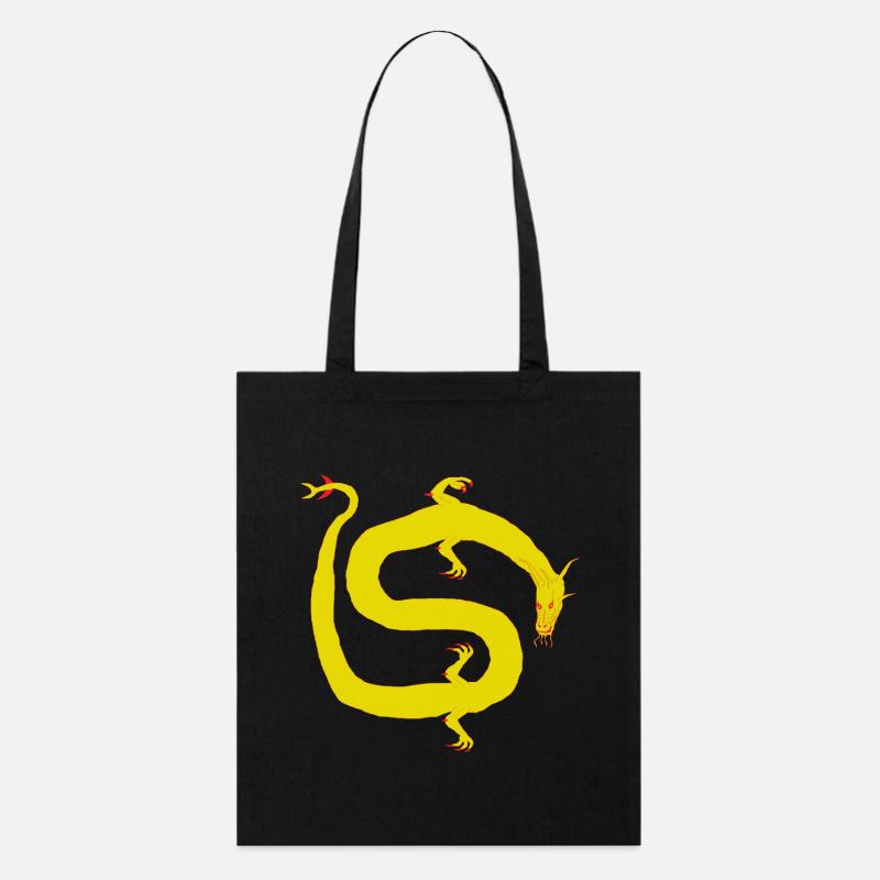 Roter und gelber Drache - Stanley/Stella Bio-Stoffbeutel - Schwarz