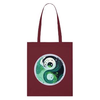 Yin Yang - Stanley/Stella Bio-Stoffbeutel - Burgunderrot - Vorne