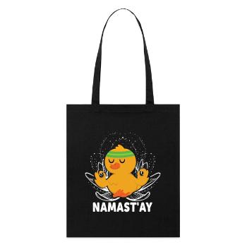 Funny Namaste Yoga Duck - Stanley/Stella Organic Tote Bag - black - Front