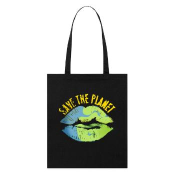 Save the world vintage look - Stanley/Stella Organic Tote Bag - black - Front