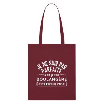 I'm not perfect, but I'm BAKER - Stanley/Stella Organic Tote Bag - burgundy - Front