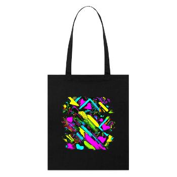 Neon Farben Bunt Kreativ Style Glow - Stanley/Stella Bio-Stoffbeutel - Schwarz - Vorne