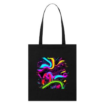 Neon Style 80s Retro Party Color Glow - Stanley/Stella Bio-Stoffbeutel - Schwarz - Vorne