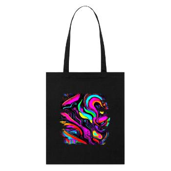 Neon Farben Bunt Kreativ Style Glow - Stanley/Stella Bio-Stoffbeutel - Schwarz - Vorne