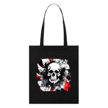 Totenkopf Trash Polka Biker Kultur - Stanley/Stella Bio-Stoffbeutel - Schwarz - Vorne