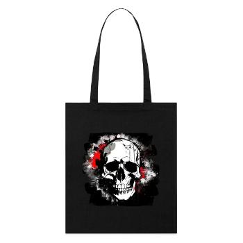 Totenschädel Tattoo Heavy Metal Rocker - Stanley/Stella Bio-Stoffbeutel - Schwarz - Vorne