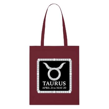 Signe du zodiaque Taureau - Tote bag bio Stanley/Stella - bordeaux - Devant