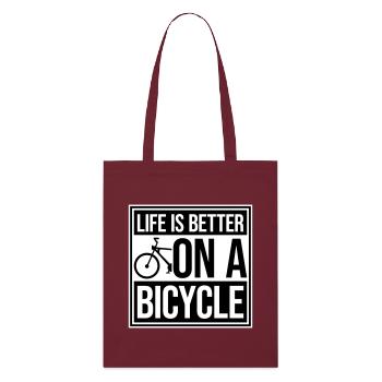 La vie est meilleure à vélo. Cyclisme Sport - Tote bag bio Stanley/Stella - bordeaux - Devant
