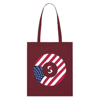 USA Flag 8 Ball Billiards Patriotischer Billardspieler - Stanley/Stella Bio-Stoffbeutel - Burgunderrot - Vorne