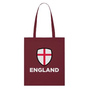 Nationalflagge von England - Stanley/Stella Bio-Stoffbeutel - Burgunderrot - Vorne