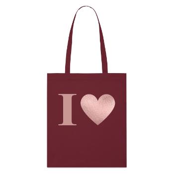 Lettre i cœur rose gold - Tote bag bio Stanley/Stella - bordeaux - Devant