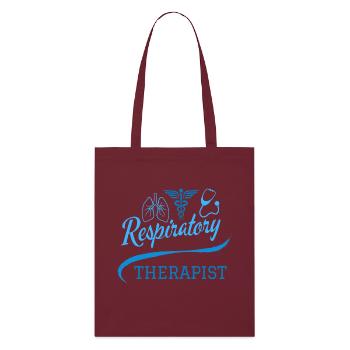 Inhalothérapeute Bleu Médecine Symboles - Tote bag bio Stanley/Stella - bordeaux - Devant