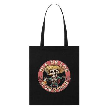 Dia De Los Muertos Totenkopf Totenschädel Tequilla - Stanley/Stella Bio-Stoffbeutel - Schwarz - Vorne