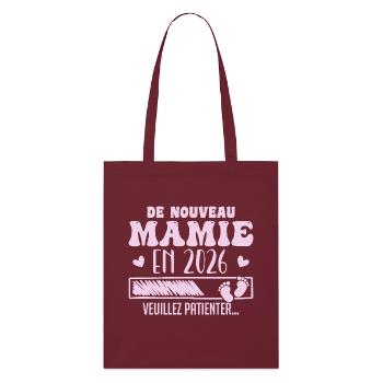 Grossesse Grand Mère Encore Mamie 2026 - Tote bag bio Stanley/Stella - bordeaux - Devant