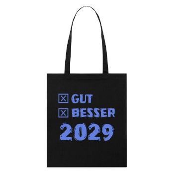 2029 - Stanley/Stella Bio-Stoffbeutel - Schwarz - Vorne
