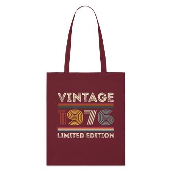1976 Geburtstag 1976 Retro 1976 Geschenk 1976 - Stanley/Stella Bio-Stoffbeutel - Burgunderrot - Vorne