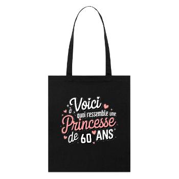 Princess 60 years old - Stanley/Stella Organic Tote Bag - black - Front