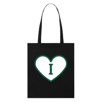 Lettre i cœur sport tendance vert - idée cadeau - Tote bag bio Stanley/Stella - noir - Devant