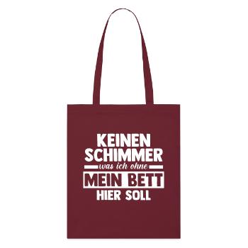 Late riser Shlafen lazy - Stanley/Stella Organic Tote Bag - burgundy - Front