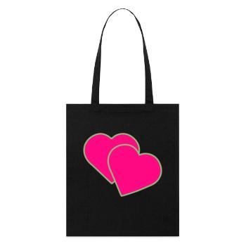 Two hearts - Stanley/Stella Organic Tote Bag - black - Front