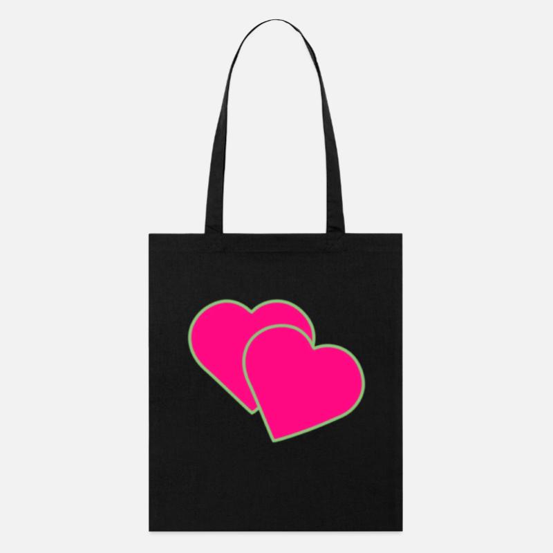 Deux cœurs - Tote bag bio Stanley/Stella - noir