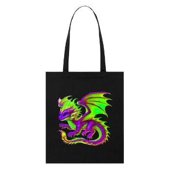 Drache - Stanley/Stella Bio-Stoffbeutel - Schwarz - Vorne
