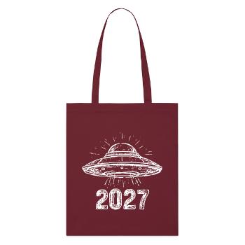 Vaisseau spatial blanc - Tote bag bio Stanley/Stella - bordeaux - Devant