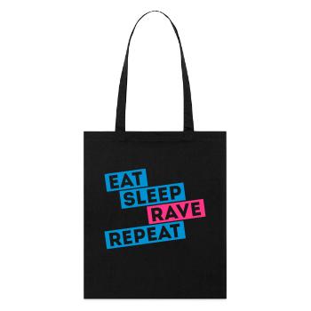 i love eat sleep rave dance musik repeat t-shirts - Stanley/Stella Bio-Stoffbeutel - Schwarz - Vorne