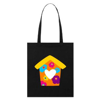 House Birdhouse Spring Summer Bird Colorful Kids - Stanley/Stella Organic Tote Bag - black - Front