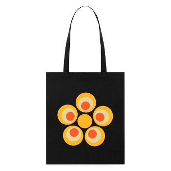 des années 70 motif de fleur - Tote bag bio Stanley/Stella - noir - Devant