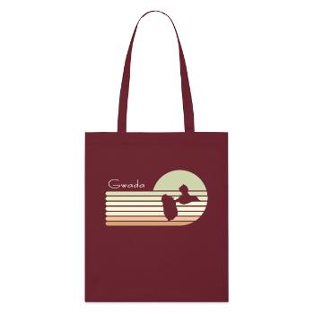 Beautiful gift idea map of guadeloupe 971 gwada - Stanley/Stella Organic Tote Bag - burgundy - Front