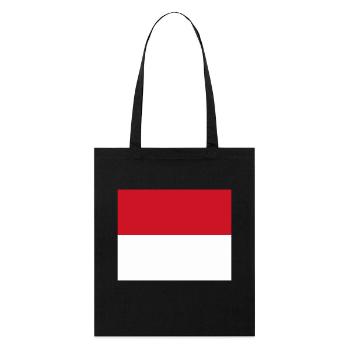 Flagge von Monaco / Drapeau Monaco - Stanley/Stella Bio-Stoffbeutel - Schwarz - Vorne