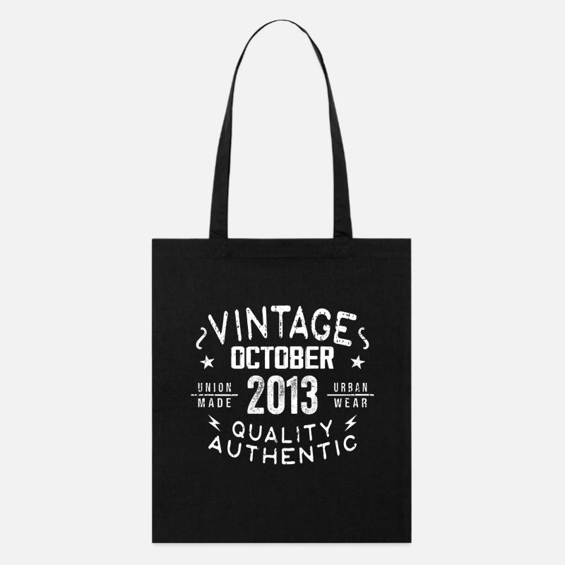 Born in October 2013 Gift in October - 2013 - Stanley/Stella Organic Tote Bag - black