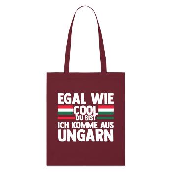 Ungar Ungarisch Ungarn - Stanley/Stella Bio-Stoffbeutel - Burgunderrot - Vorne