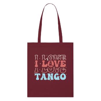 I Love Tango Tango Dance Latin Music - Stanley/Stella Organic Tote Bag - burgundy - Front