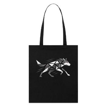 T-shirt loup géométrique | Design Brutalis - Tote bag bio Stanley/Stella - noir - Devant