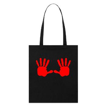 Iran - Rote hand - blut hand - Stanley/Stella Bio-Stoffbeutel - Schwarz - Vorne