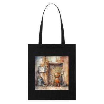 Old rusty abandoned robots - Stanley/Stella Organic Tote Bag - black - Front