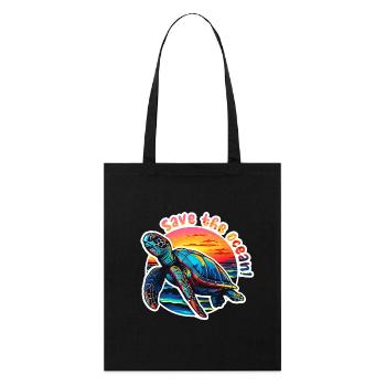 Safe the ocean - Stanley/Stella Bio-Stoffbeutel - Schwarz - Vorne