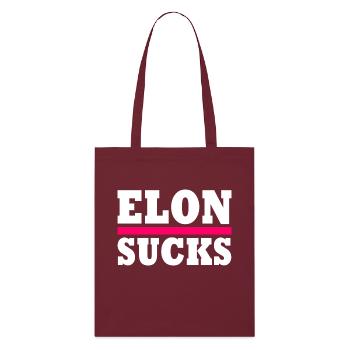 Elon sucks - Stanley/Stella Organic Tote Bag - burgundy - Front