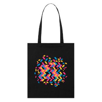 Un motif à chevrons - Tote bag bio Stanley/Stella - noir - Devant