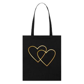 Two Golden Hearts - Stanley/Stella Organic Tote Bag - black - Front
