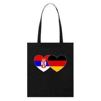 Serbie Allemagne Drapeau Cœur - Tote bag bio Stanley/Stella - noir - Devant