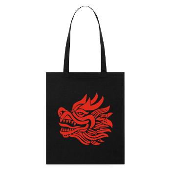 Tête de dragon chinois (rouge) - Tote bag bio Stanley/Stella - noir - Devant