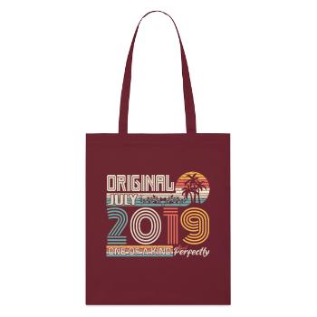 July 2019 Birthday July 2019 Gift - Stanley/Stella Organic Tote Bag - burgundy - Front