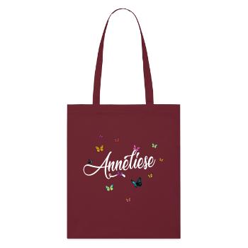 ANNELIESE - Nom de la fille et papillons colorés - Tote bag bio Stanley/Stella - bordeaux - Devant
