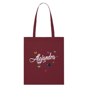 ALEJANDRA - Nom de la fille et papillons colorés - Tote bag bio Stanley/Stella - bordeaux - Devant