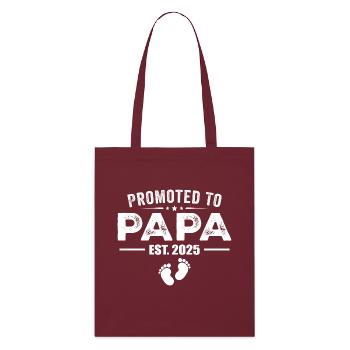 Promoted To Papa Est 2025 Funny For New Papa - Stanley/Stella Organic Tote Bag - burgundy - Front