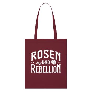 Rosen und Rebellion - Stanley/Stella Bio-Stoffbeutel - Burgunderrot - Vorne