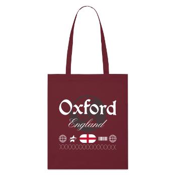 Oxford England Streetwear Reise Souvenir - Stanley/Stella Bio-Stoffbeutel - Burgunderrot - Vorne